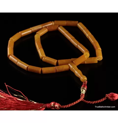 Islamic 33 CYLINDER Baltic amber prayer ANTIQUE beads
