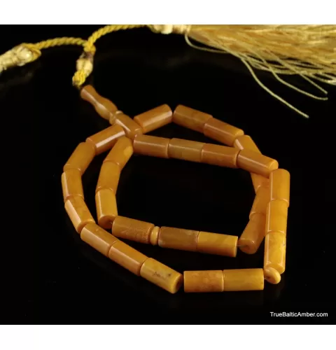 Islamic 33 CYLINDER Baltic amber prayer ANTIQUE beads