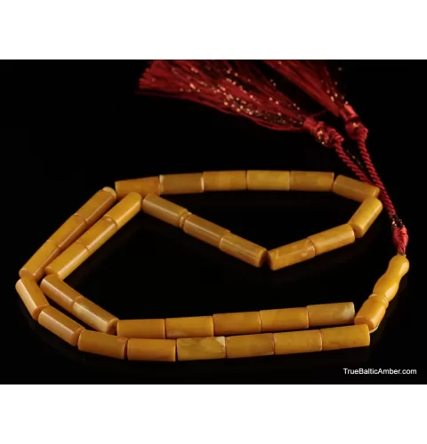 Islamic 33 CYLINDER Baltic amber prayer ANTIQUE beads