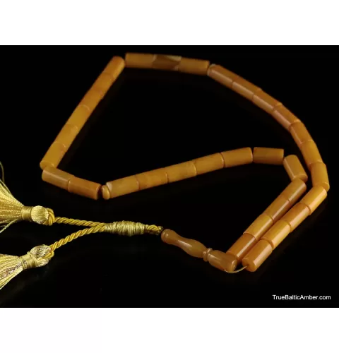 Islamic 33 CYLINDER Baltic amber prayer ANTIQUE beads
