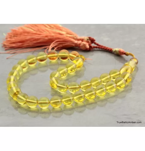 Islamic Honey 33 Baltic amber Prayer ROUND beads