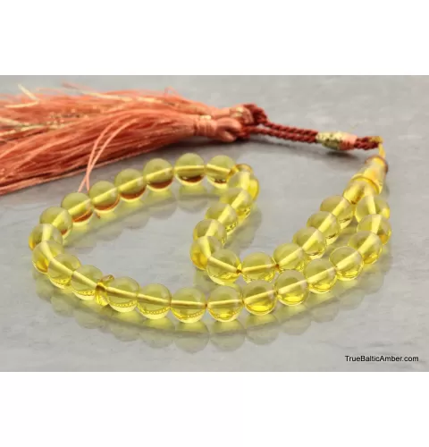 Islamic Honey 33 Baltic amber Prayer ROUND beads
