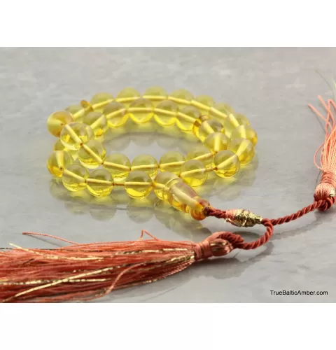 Islamic Honey 33 Baltic amber Prayer ROUND beads
