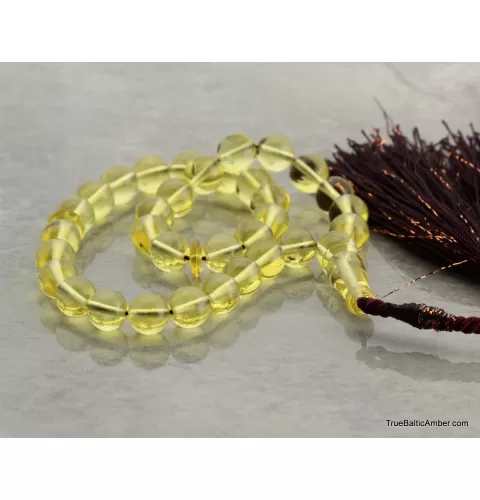 Islamic Honey 33 Baltic amber Prayer ROUND beads