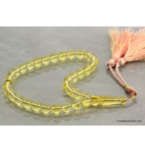 Islamic Honey 33 Baltic amber Prayer ROUND beads