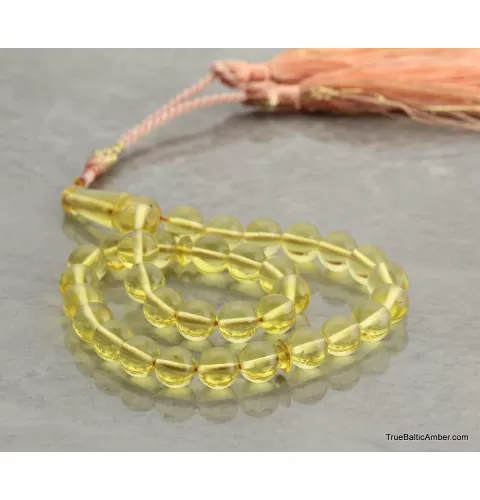 Islamic Honey 33 Baltic amber Prayer ROUND beads