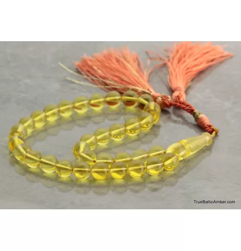 Islamic Honey 33 Baltic amber Prayer ROUND beads