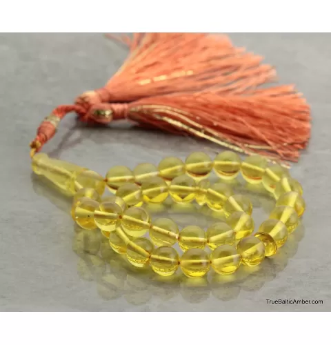 Islamic Honey 33 Baltic amber Prayer ROUND beads