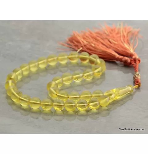 Islamic Honey 33 Baltic amber Prayer ROUND beads