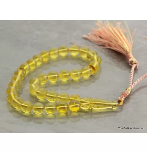 Islamic Honey 33 Baltic amber Prayer ROUND beads