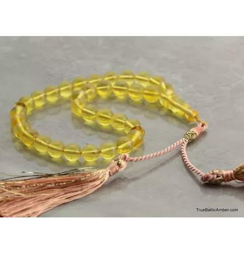 Islamic Honey 33 Baltic amber Prayer ROUND beads