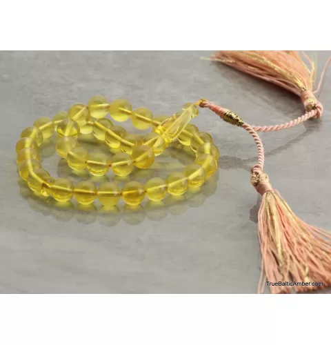 Islamic Honey 33 Baltic amber Prayer ROUND beads