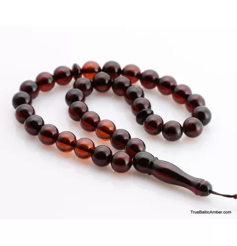 Islamic 33 Prayer ROUND Baltic amber beads rosary