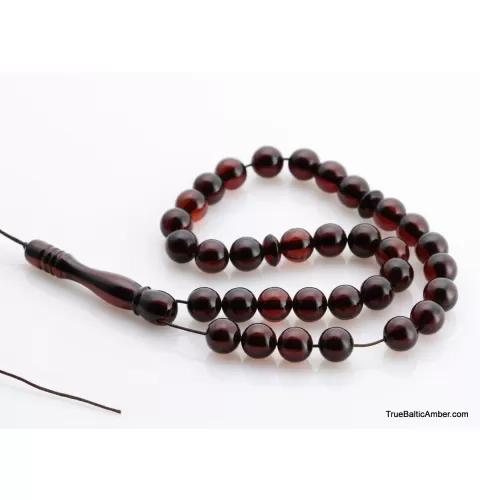 Islamic 33 Prayer ROUND Baltic amber beads rosary