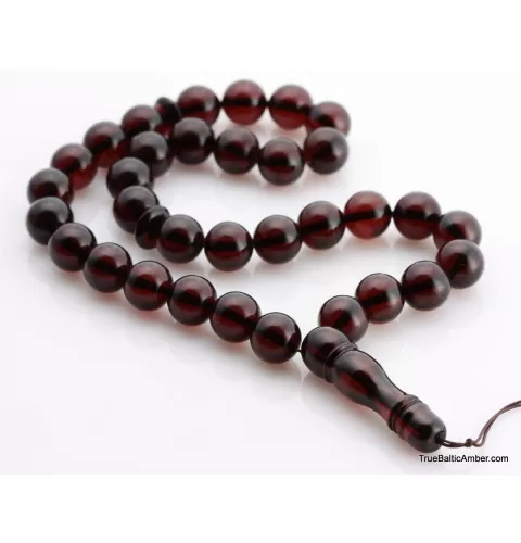 Islamic 33 Prayer ROUND Baltic amber beads rosary