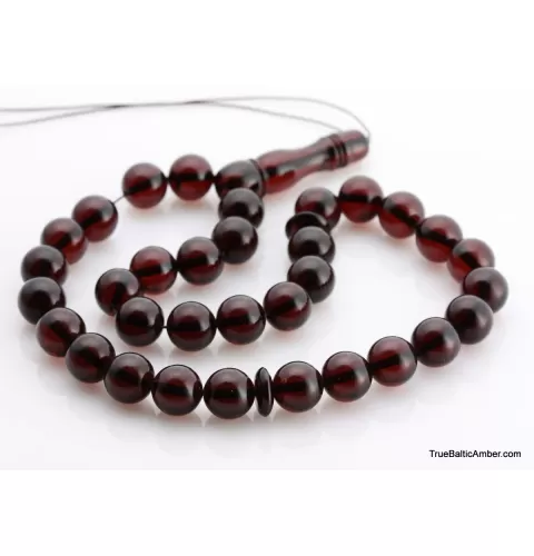 Islamic 33 Prayer ROUND Baltic amber beads rosary