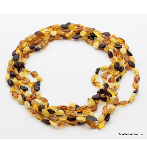 5 Multi BEANS Baltic amber adult wholesale necklaces 21in