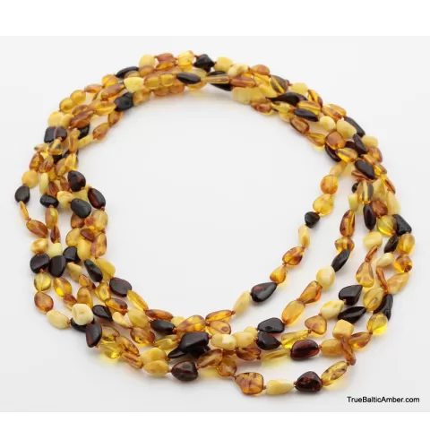 5 Multi BEANS Baltic amber adult wholesale necklaces 21in