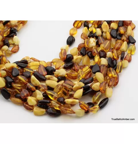13 Multi BEANS Baltic amber adult wholesale necklaces 21in