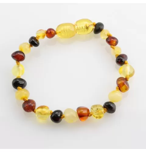 Multi BAROQUE Baby teething Baltic amber bracelet
