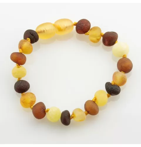 Multi BAROQUE Baby teething Baltic amber bracelet
