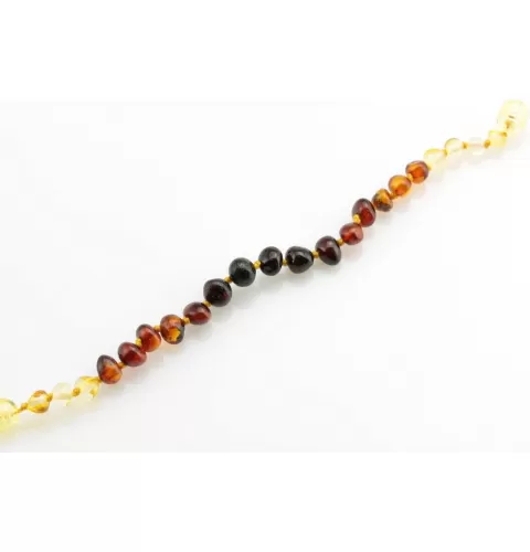 Rainbow BAROQUE Baby teething Baltic amber bracelet