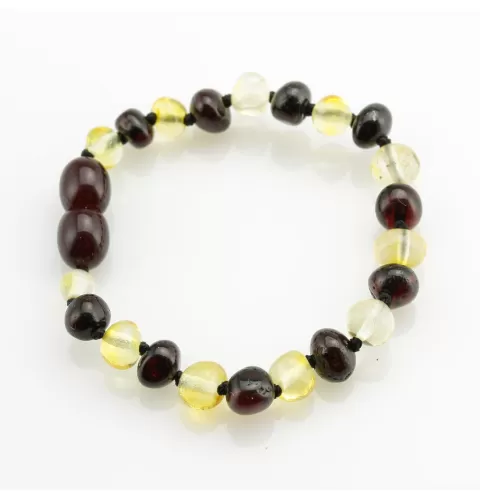 Multi BAROQUE Baby teething Baltic amber bracelet