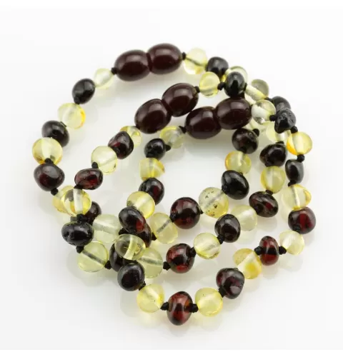 Multi BAROQUE Baby teething Baltic amber bracelet