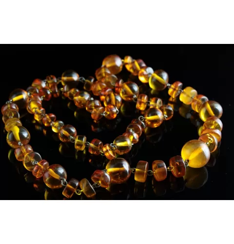 Vintage Composition beads Baltic amber necklace 28in