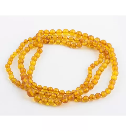 Vintage Round beads Baltic amber long necklace 45in