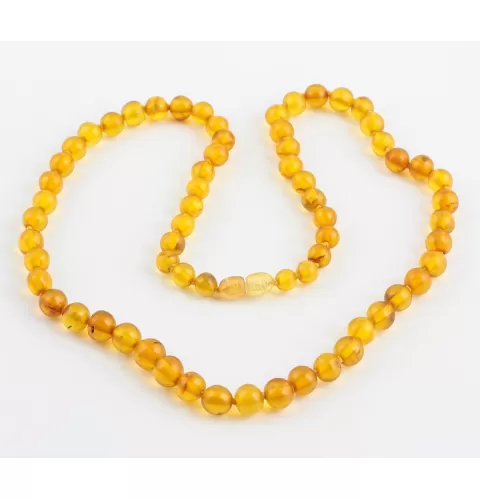 Vintage Round beads Baltic amber necklace 22in