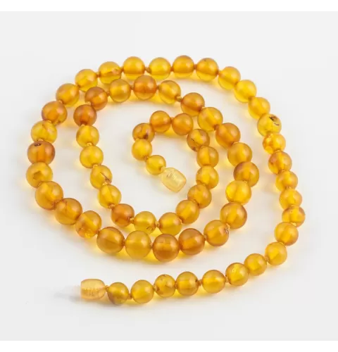 Vintage Round beads Baltic amber necklace 22in