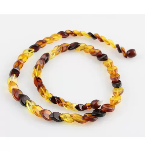Overlapping Rainbow pieces Baltic amber necklace