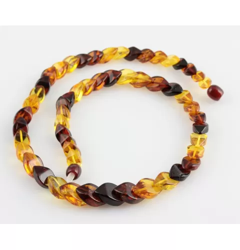 Overlapping Rainbow pieces Baltic amber necklace