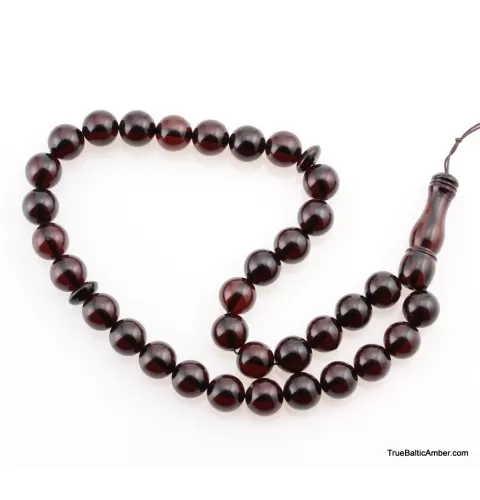 Islamic 33 Prayer ROUND Baltic amber beads rosary
