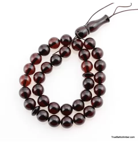 Islamic 33 Prayer ROUND Baltic amber beads rosary