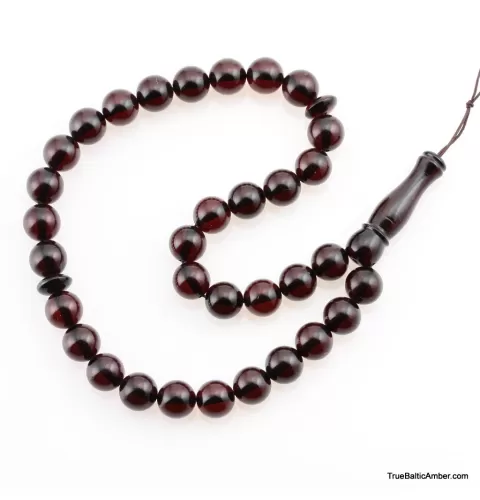 Islamic 33 Prayer ROUND Baltic amber beads rosary