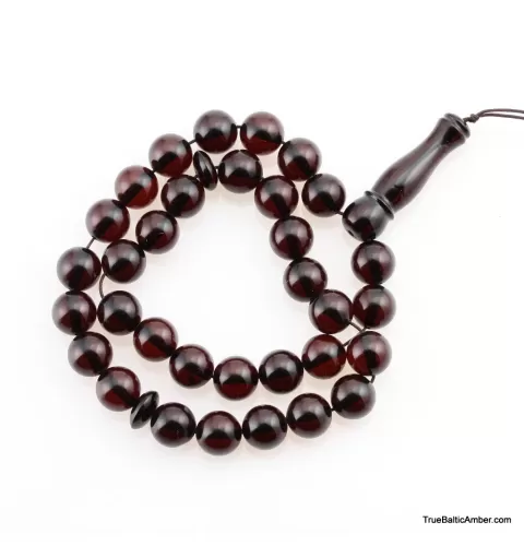 Islamic 33 Prayer ROUND Baltic amber beads rosary