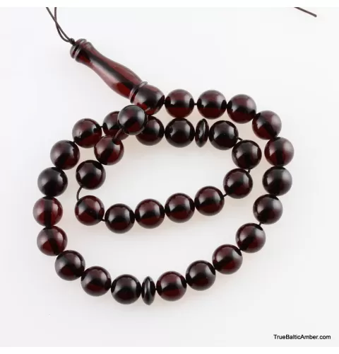 Islamic 33 Prayer ROUND Baltic amber beads rosary