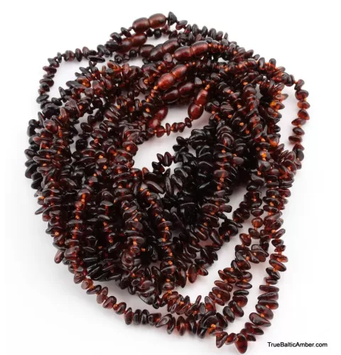 12 Cognac CHIPS Baby teething Baltic amber necklaces