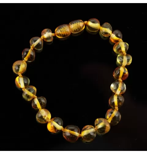 BAROQUE beads Baltic amber bracelet 18cm