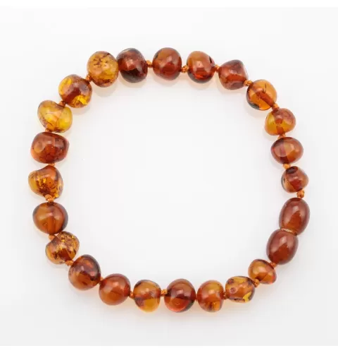 BAROQUE beads Baltic amber bracelet 18cm