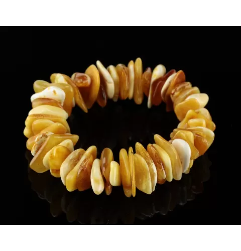 Freeform Nuggets Handmade Baltic Amber Beaded Stretchy Bracelet