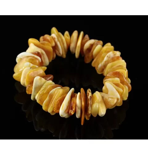 Freeform Nuggets Handmade Baltic Amber Beaded Stretchy Bracelet