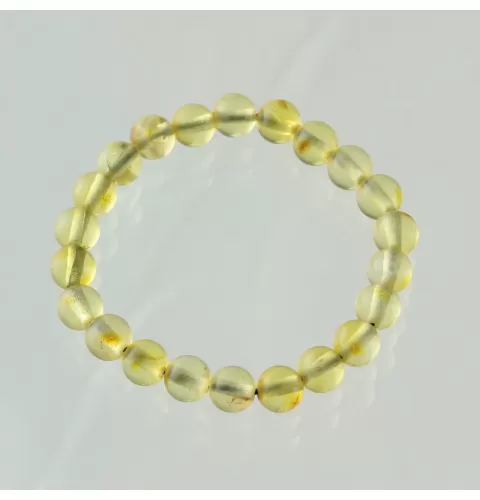 Lemon ROUND beads Baltic amber stretchy teething bracelet