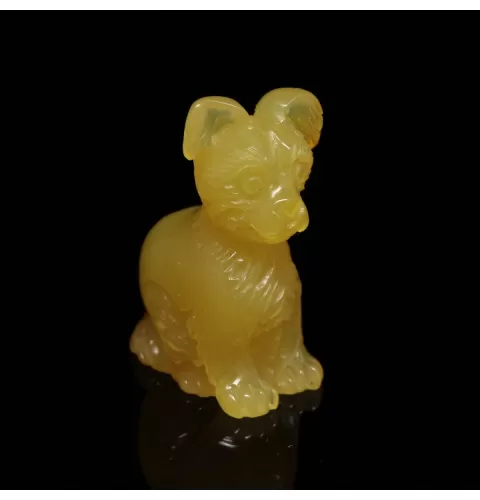 Carved Genuine BALTIC AMBER - Dog