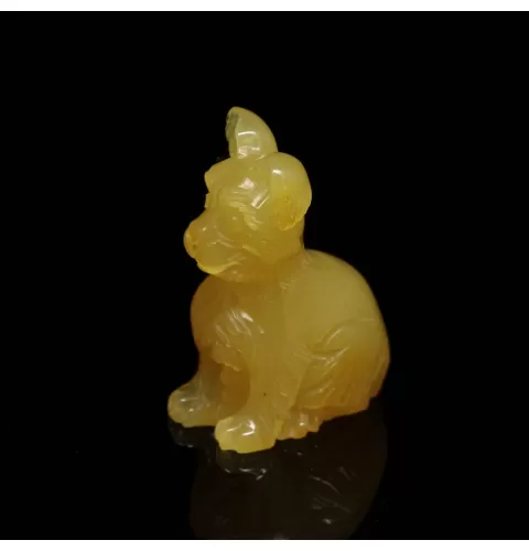 Carved Genuine BALTIC AMBER - Dog