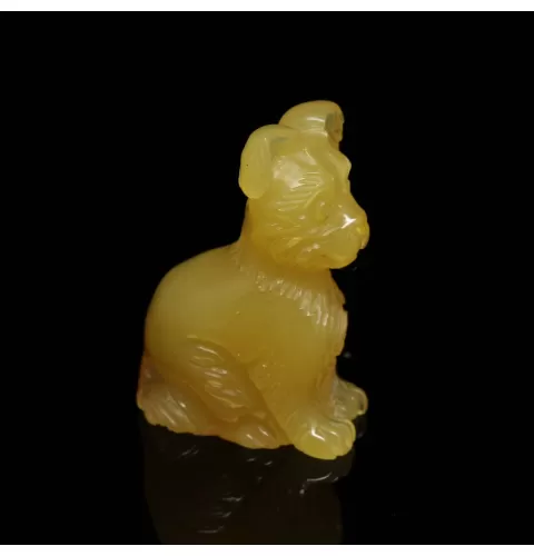 Carved Genuine BALTIC AMBER - Dog