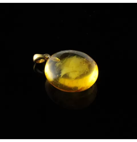 Drop Baltic amber pendant w insect inclusion