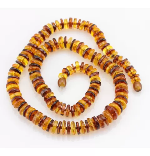 Multi BUTTONS Baltic amber necklace 22in